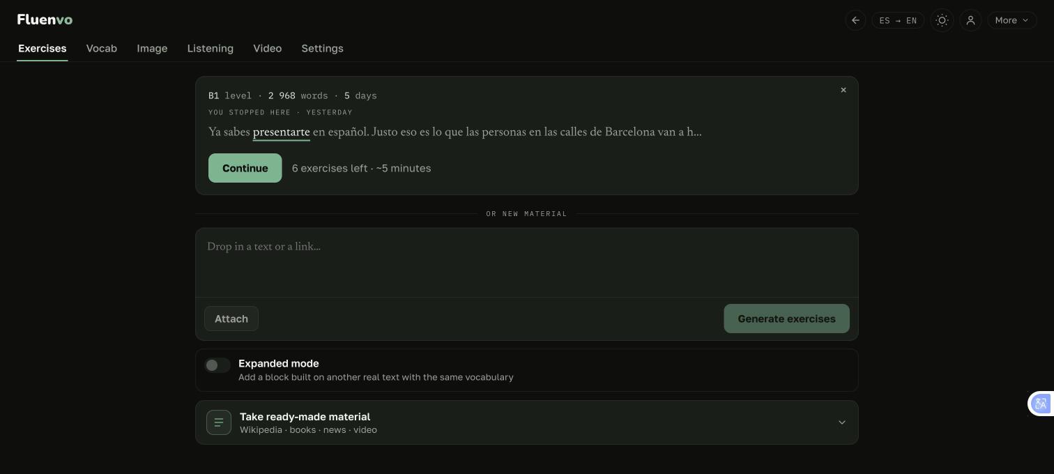 Fluenvo — enter any text for a breakdown